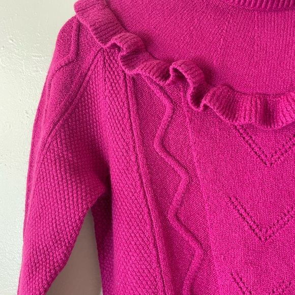 Ted Baker London Pink Knit Ruffle Peplum pullover Sweater - Picture 8 of 14